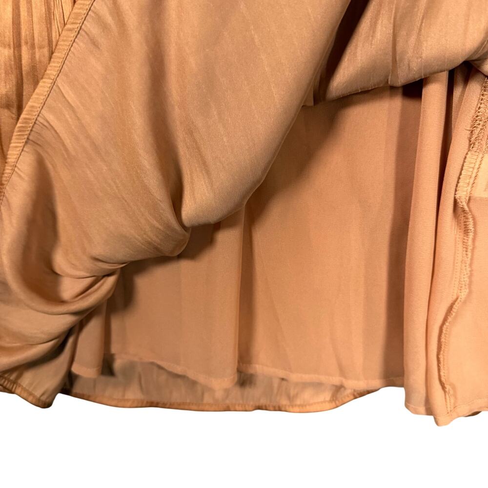 Current Air Rose Gold Satin‎ Pleated Mini Long Sleeve Dress Party - Size XS - Picture 6 of 10